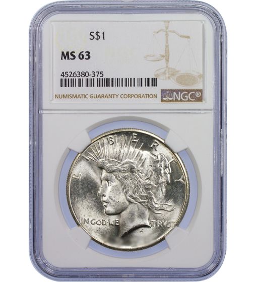 1922 MS-63 NGC Peace Dollar