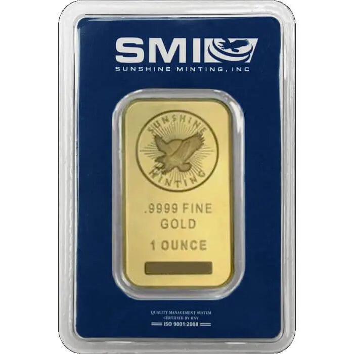 1 oz Sunshine Mint Gold Bar In Certicard .999 Fine 