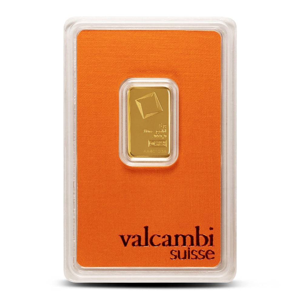 Valcambi 5 g gold bar w/Assay